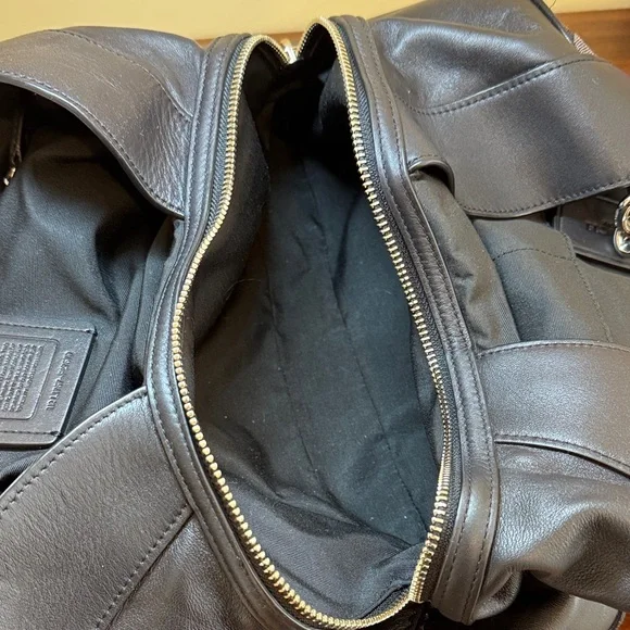 Coach EUC Lexy Shoulder Bag Signature Black/Gray Jacquard w/dust bag - Picture 6 of 13